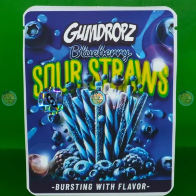 BLUEBERRY SOUR STRAWS GUMDROPZ